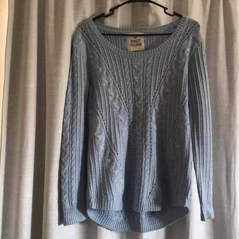 Baby blue pullover knit sweater